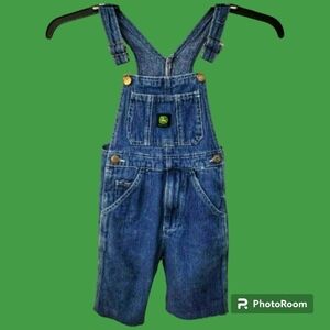 JOHN DEERE Boy's Denim Overall Shorts Size 6
